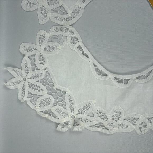 VTG Handmade Cotton Batten Eyelet Lace Collar - Picture 3 of 7